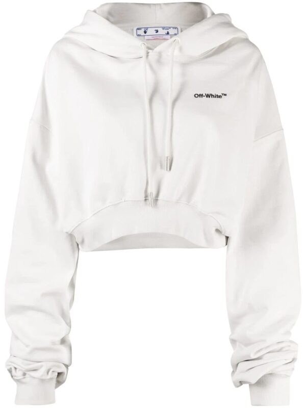 Off-White  logo-print cropped hoodie