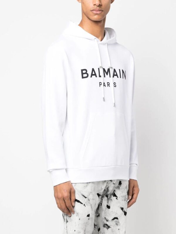 Balmain  logo-print drawstring hoodie - Image 3