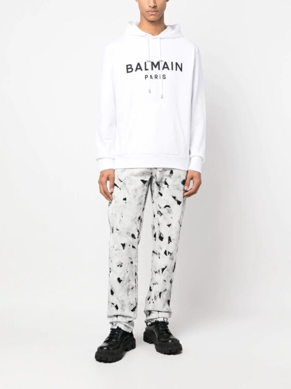 Balmain  logo-print drawstring hoodie - Image 2