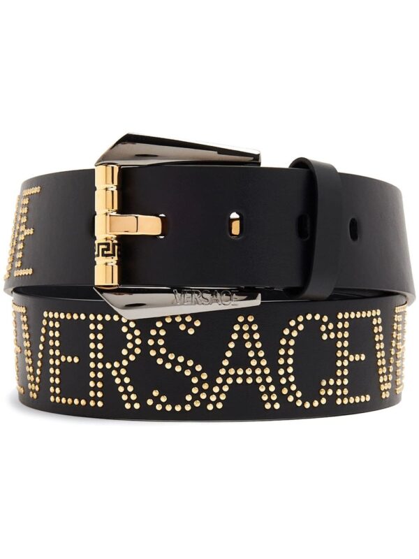 Louis Vuitton logo-studded Greca belt