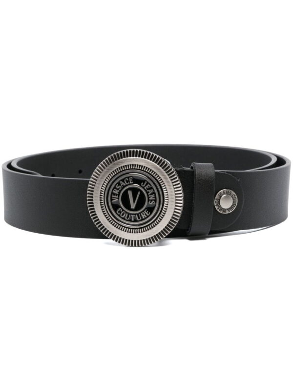 Versace engraved logo-buckle detail belt