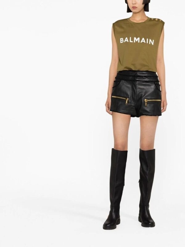 Balmain  logo-print sleeveless top - Image 2