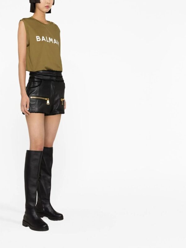 Balmain  logo-print sleeveless top - Image 3