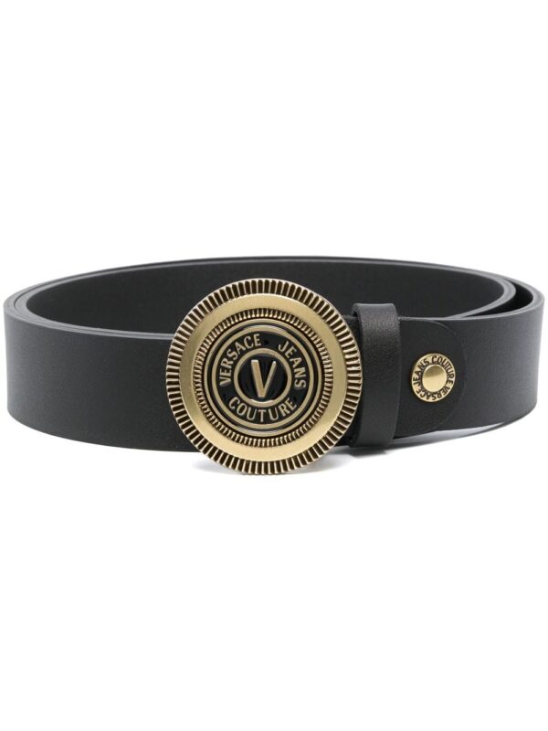Versace embossed logo-buckle detail belt