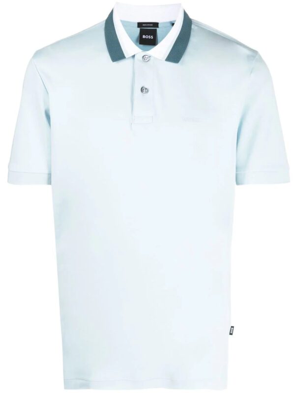 BOSS  colour-blocked collar polo shirt