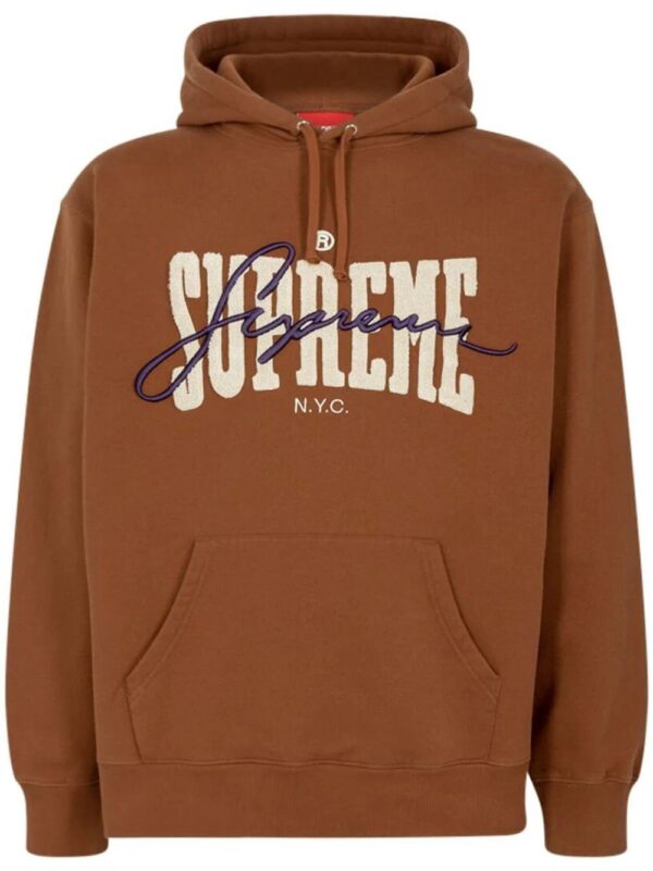 Supreme  logo-embroidered Chenille hoodie