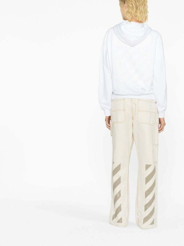Off-White  Diag-print cotton hoodie - Image 4