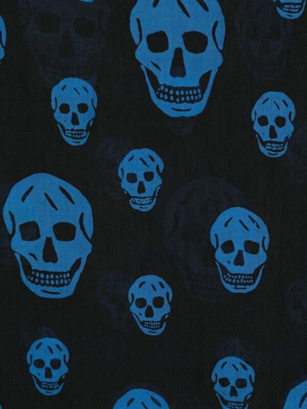 Alexander McQueen  skull-print frayed-edge scarf - Image 2