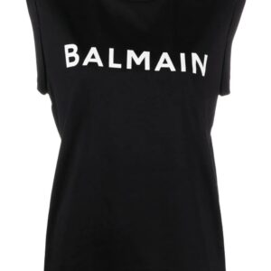 Balmain  logo-print sleeveless top