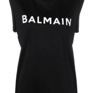 Balmain  logo-print sleeveless top