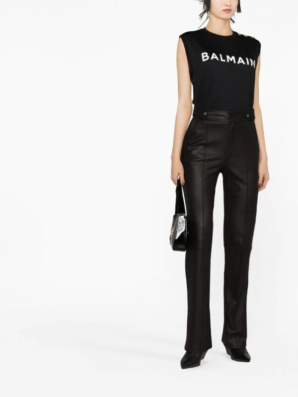 Balmain  logo-print sleeveless top - Image 2