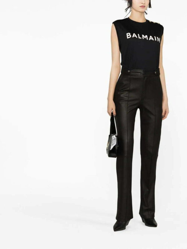 Balmain  logo-print sleeveless top - Image 2