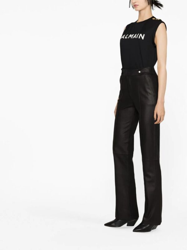 Balmain  logo-print sleeveless top - Image 4