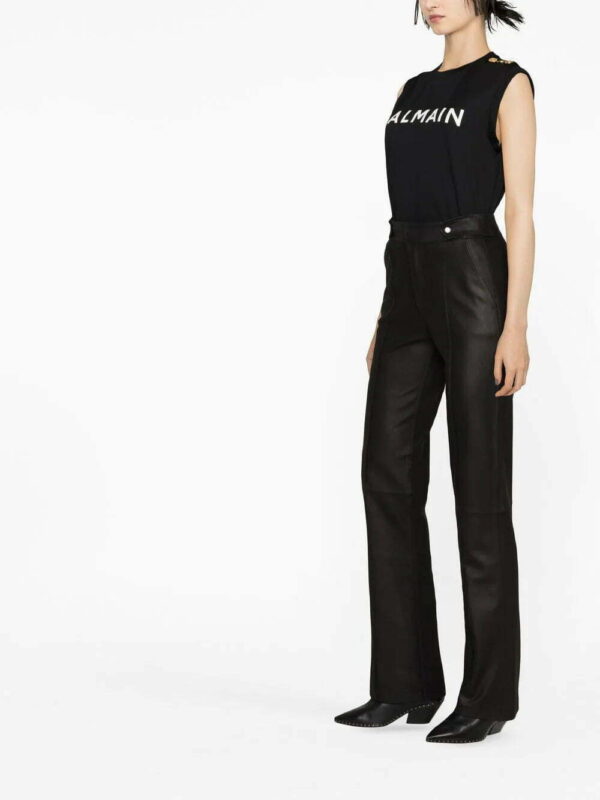 Balmain  logo-print sleeveless top - Image 4