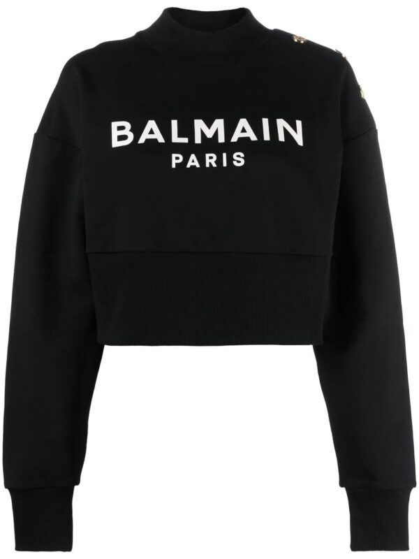 Balmain  logo-print cotton sweatshirt