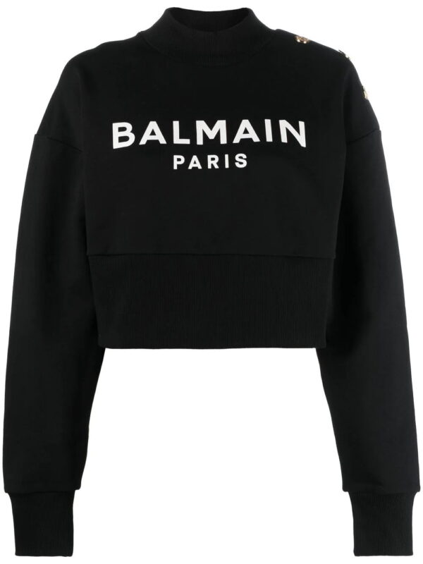 Balmain  logo-print cotton sweatshirt