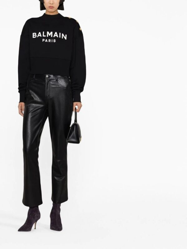 Balmain  logo-print cotton sweatshirt - Image 2