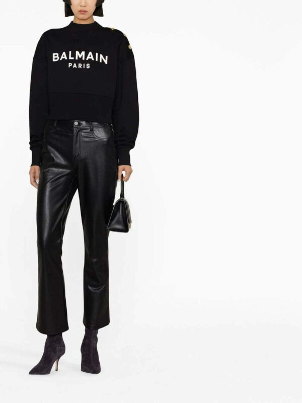 Balmain  logo-print cotton sweatshirt - Image 2