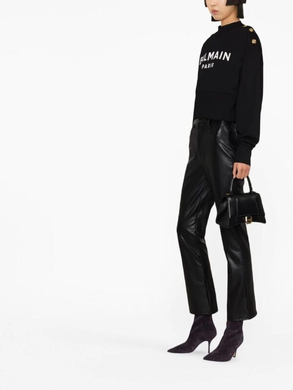 Balmain  logo-print cotton sweatshirt - Image 4