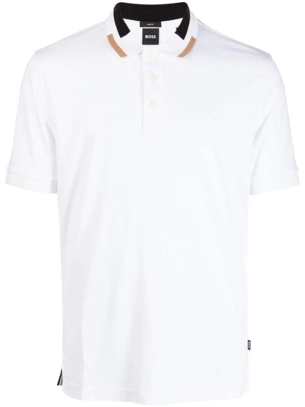 BOSS  logo-embroidered polo shirt