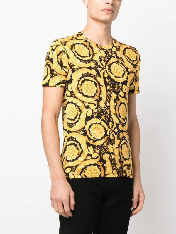 Versace  baroque-print crew neck T-shirt - Image 3