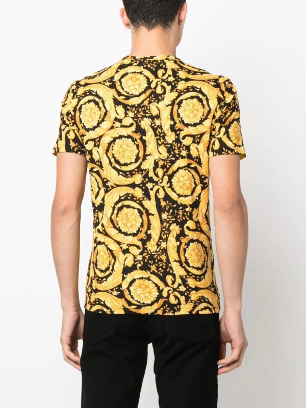 Versace  baroque-print crew neck T-shirt - Image 4