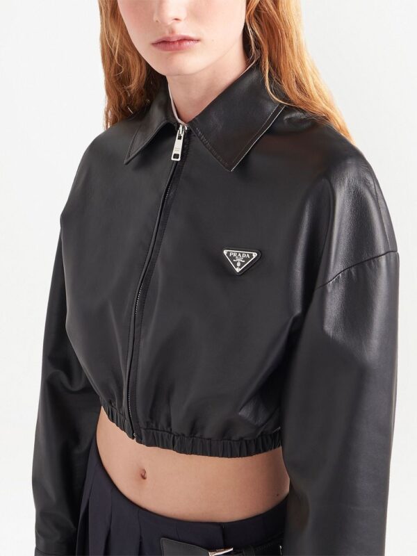 Prada  cropped leather jacket - Image 4