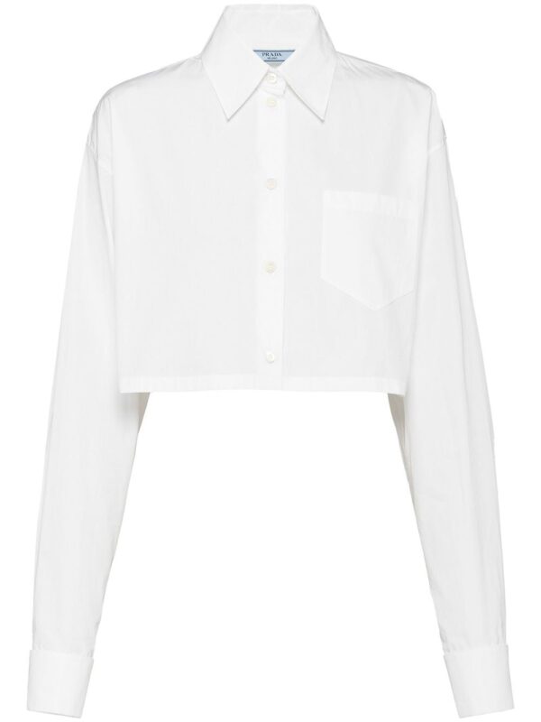 Prada triangle-logo cropped shirt