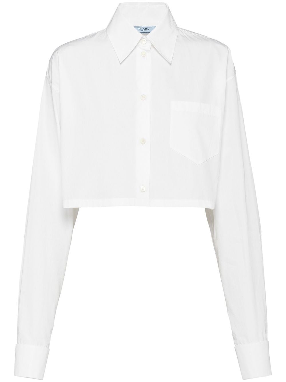 Prada triangle-logo cropped shirt
