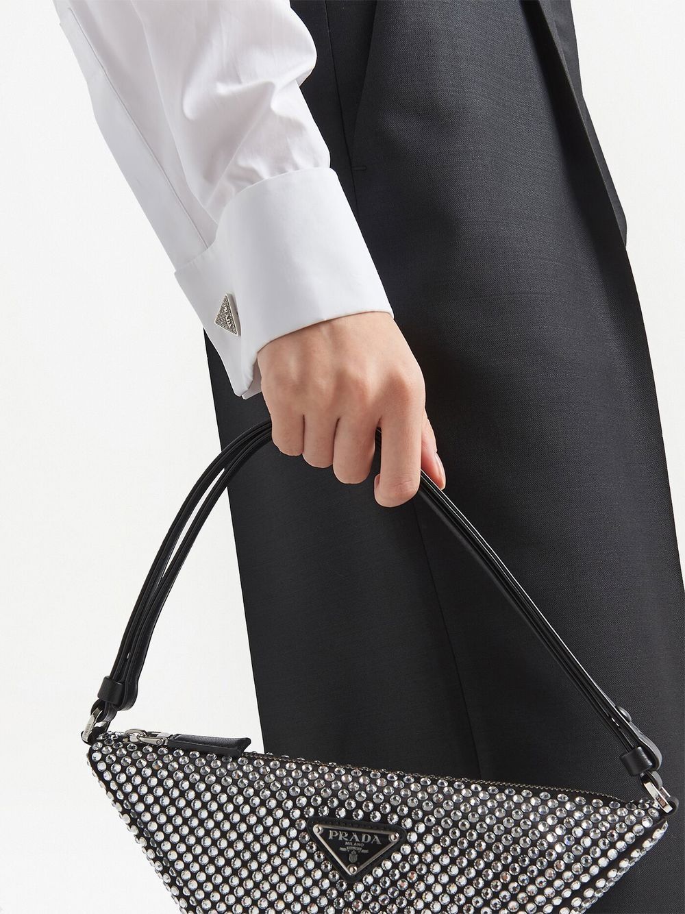 Prada triangle-logo cropped shirt - Image 5