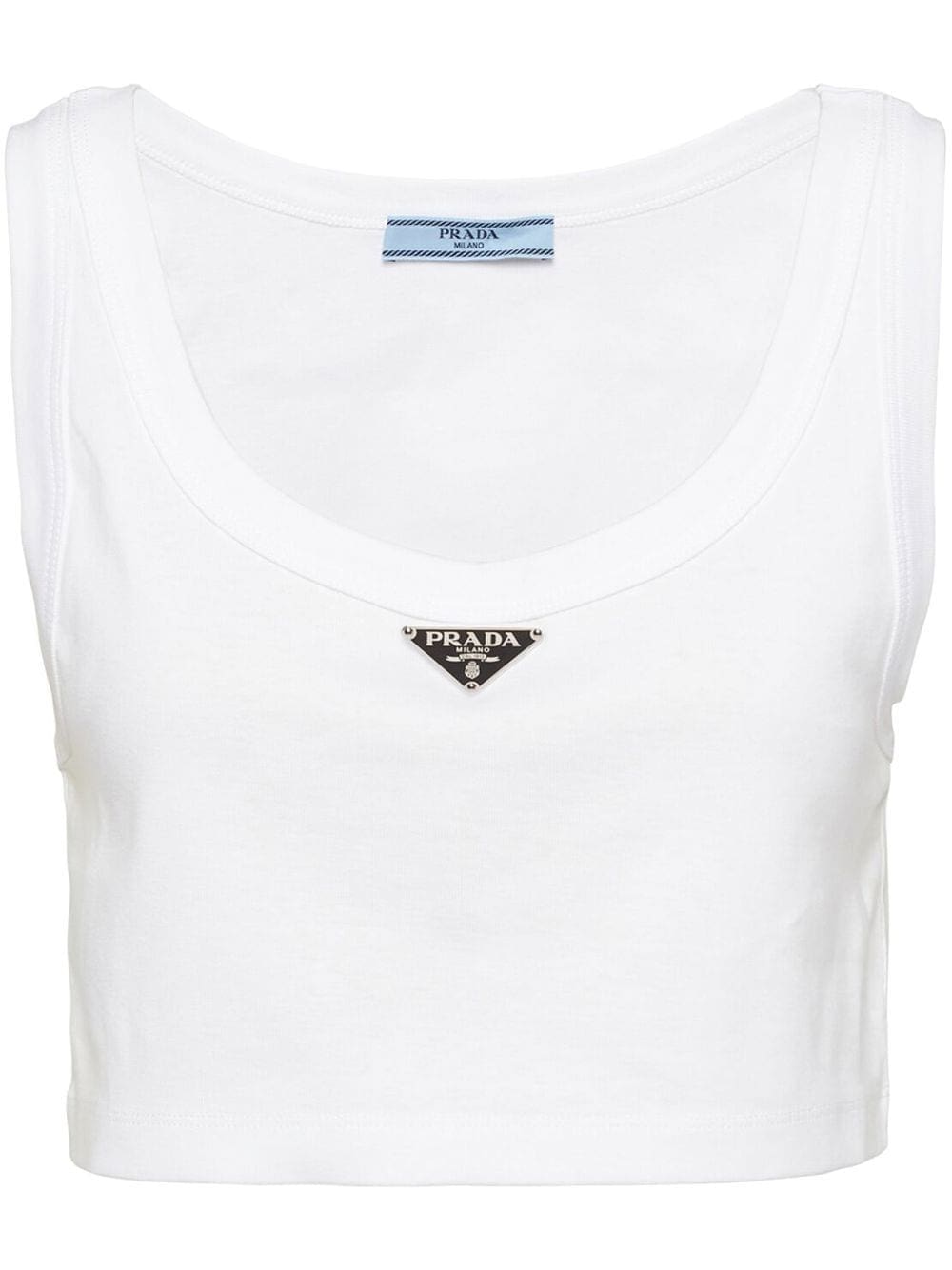 Prada triangle-logo crop top