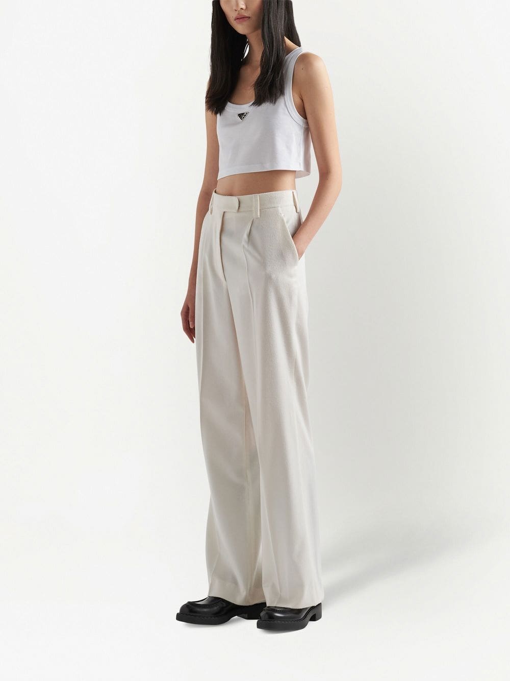 Prada triangle-logo crop top - Image 2