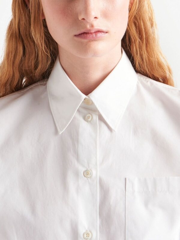Prada triangle-logo poplin shirt - Image 4