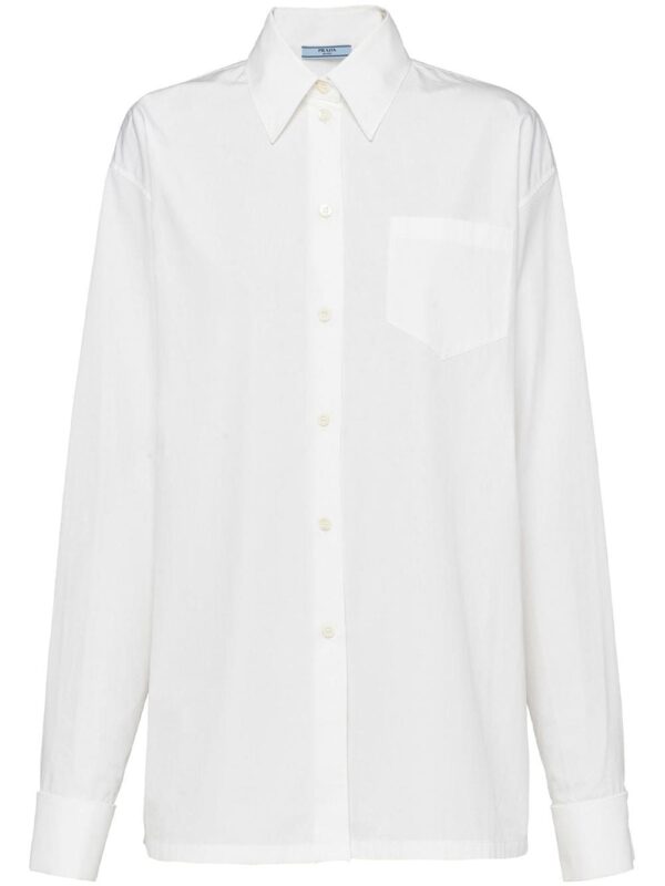 Prada triangle-logo poplin shirt