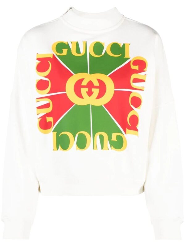 Gucci  logo-print high-neck sweatshirt