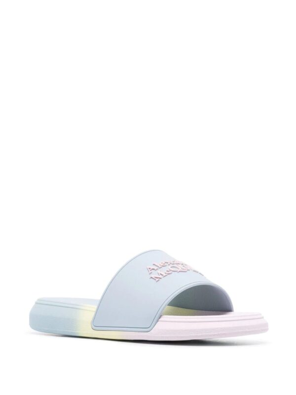Alexander McQueen  logo-patch open-toe slides - Image 2