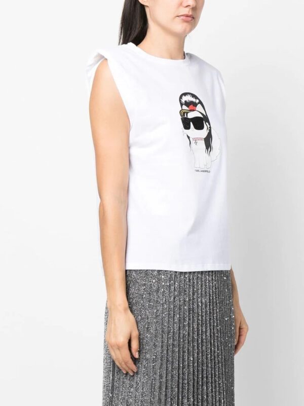 Karl Lagerfeld  Choupette organic-cotton tank top - Image 3