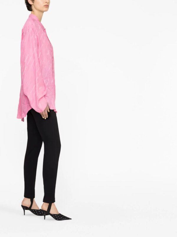 Balenciaga  logo-jacquard silk shirt - Image 4