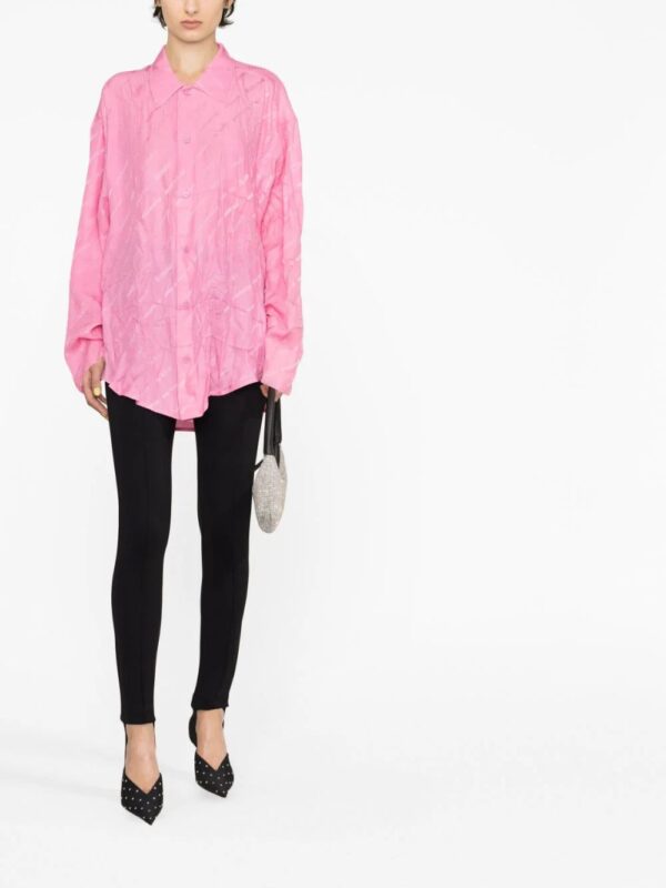 Balenciaga  logo-jacquard silk shirt - Image 2