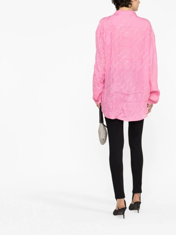 Balenciaga  logo-jacquard silk shirt - Image 3
