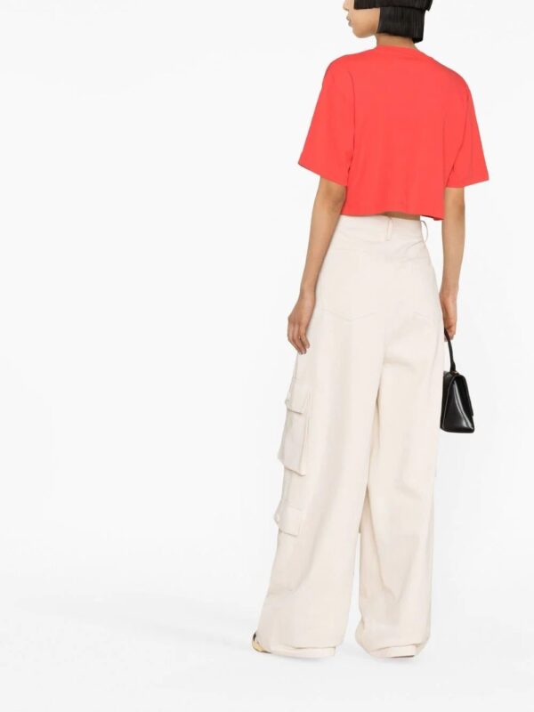 Off-White  logo-print cropped T-shirt - Image 3