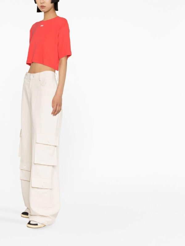 Off-White  logo-print cropped T-shirt - Image 4