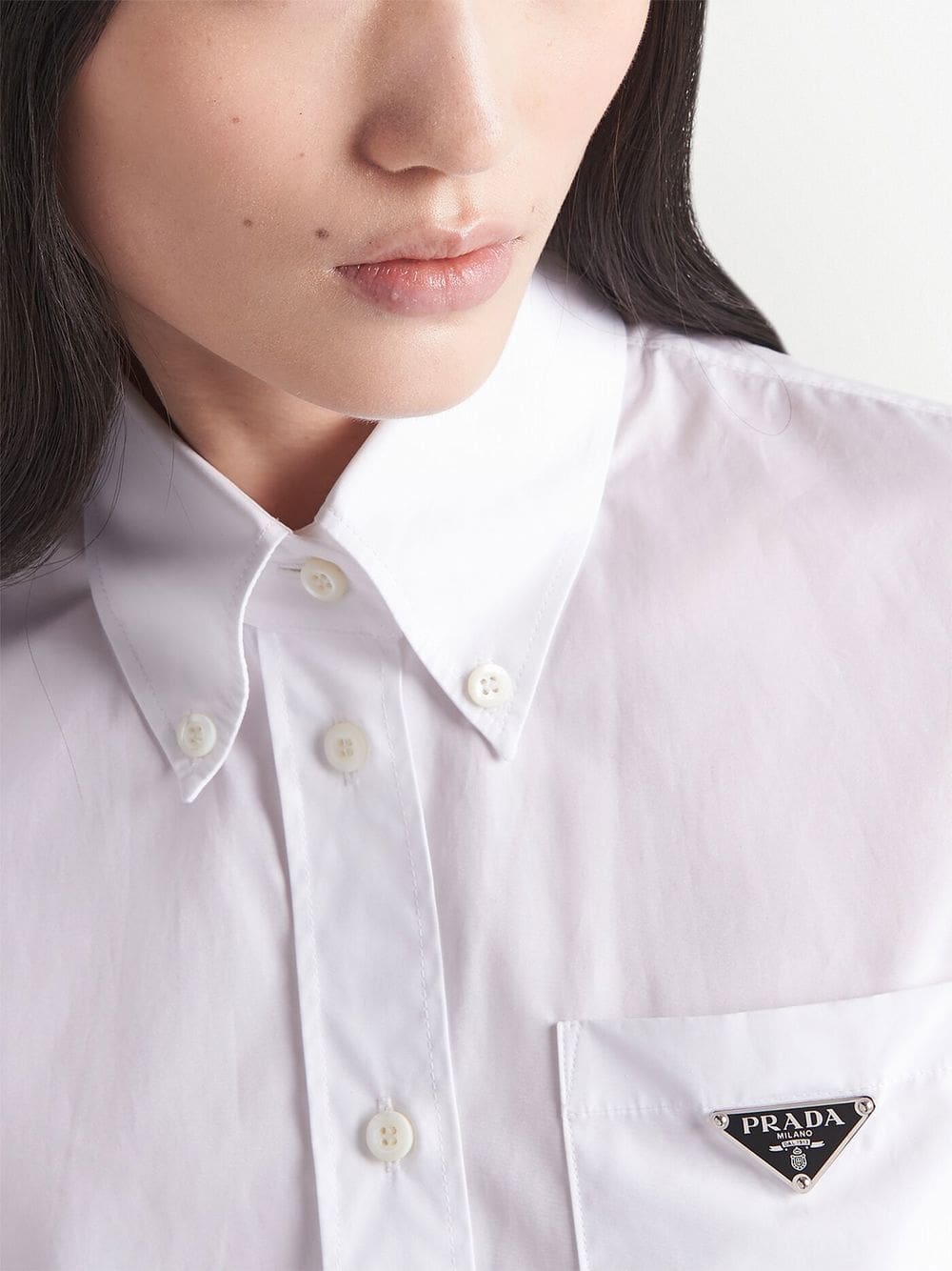 Prada triangle-logo poplin shirt - Image 5