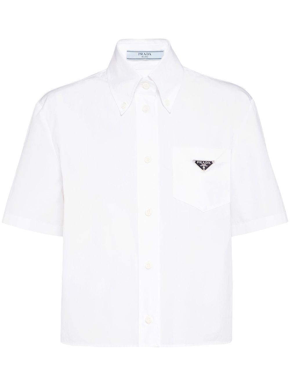 Prada triangle-logo poplin shirt