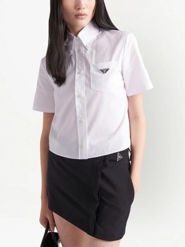 Prada  triangle-logo poplin shirt - Image 3