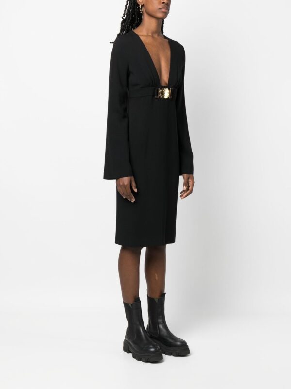 Moschino  logo-plaque long-sleeved dress - Image 3
