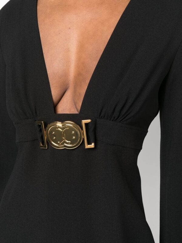 Moschino logo-plaque long-sleeved dress - Image 5