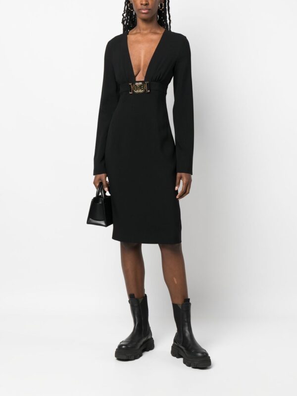 Moschino  logo-plaque long-sleeved dress - Image 2
