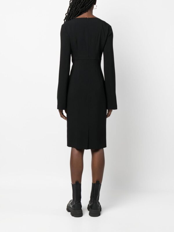 Moschino  logo-plaque long-sleeved dress - Image 4