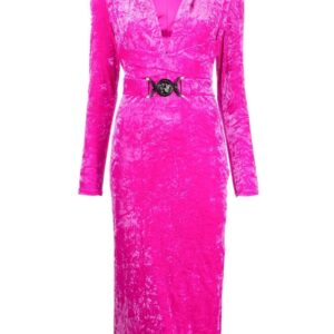 Versace Medusa Biggie velvet hooded dress